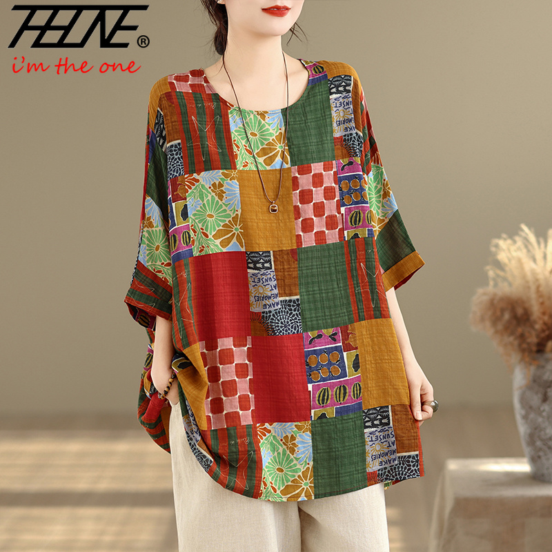 Korean Lifestyle - THHONE Women Shirts Print Loose Plus