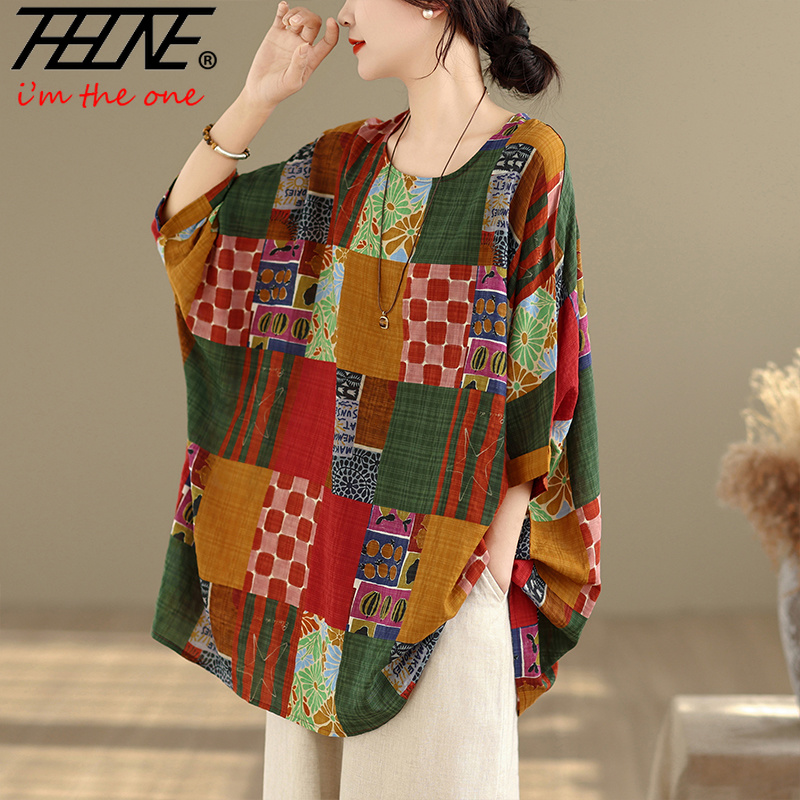 THHONE Women Shirts Print Loos - Korean Lifestyle 评论和价格