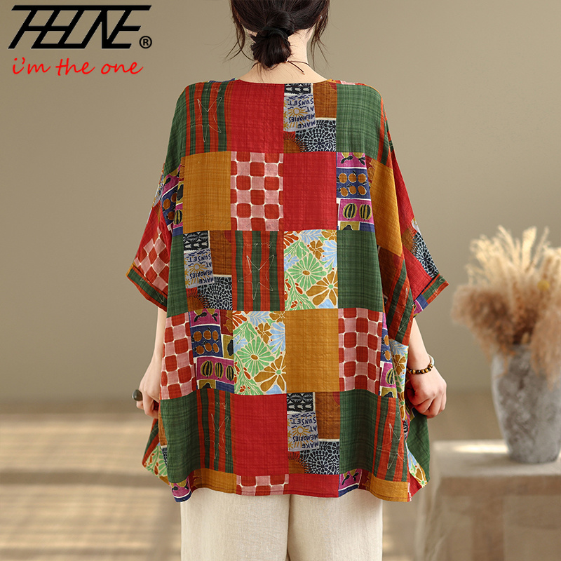 THHONE Women Shirts Print Loos - Korean Lifestyle 评论和价格